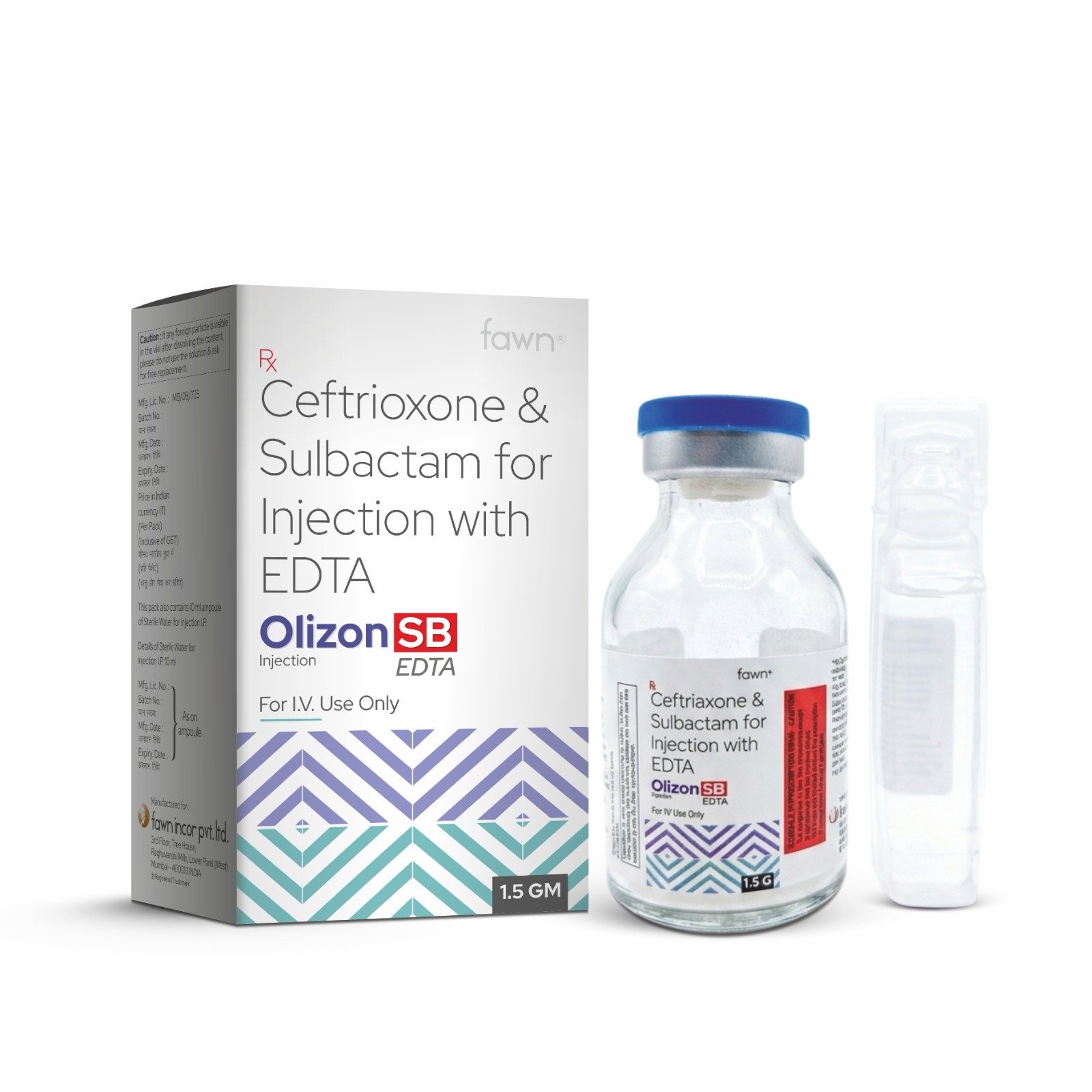 Ceftriaxone & Sulbactam for Injection with EDTA - OLIZON SB EDTA Injection - image 2