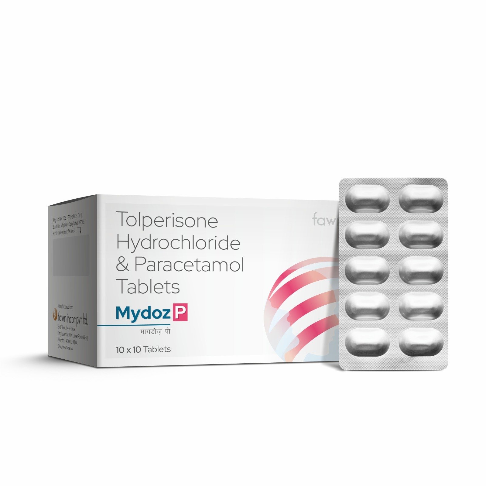 Tolperisone Hydrochloride & Paracetamol Tablets - MYDOZ  P Tablets - image 2