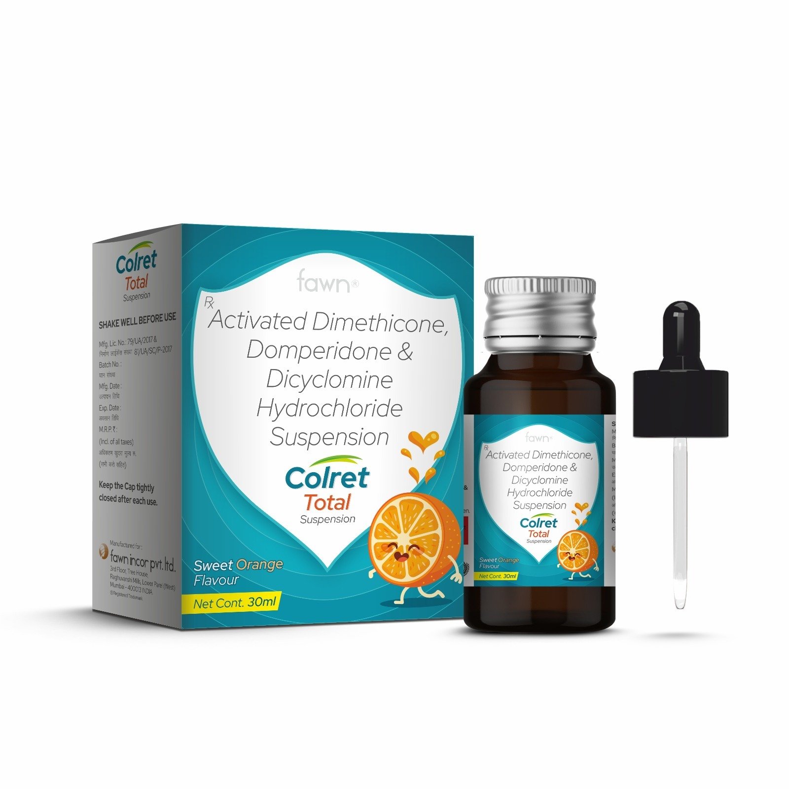 Activated Dimethicone, Domperidone & Dicyclomine Hydrochloride Suspension - COLRET TOTAL Suspension - image 2