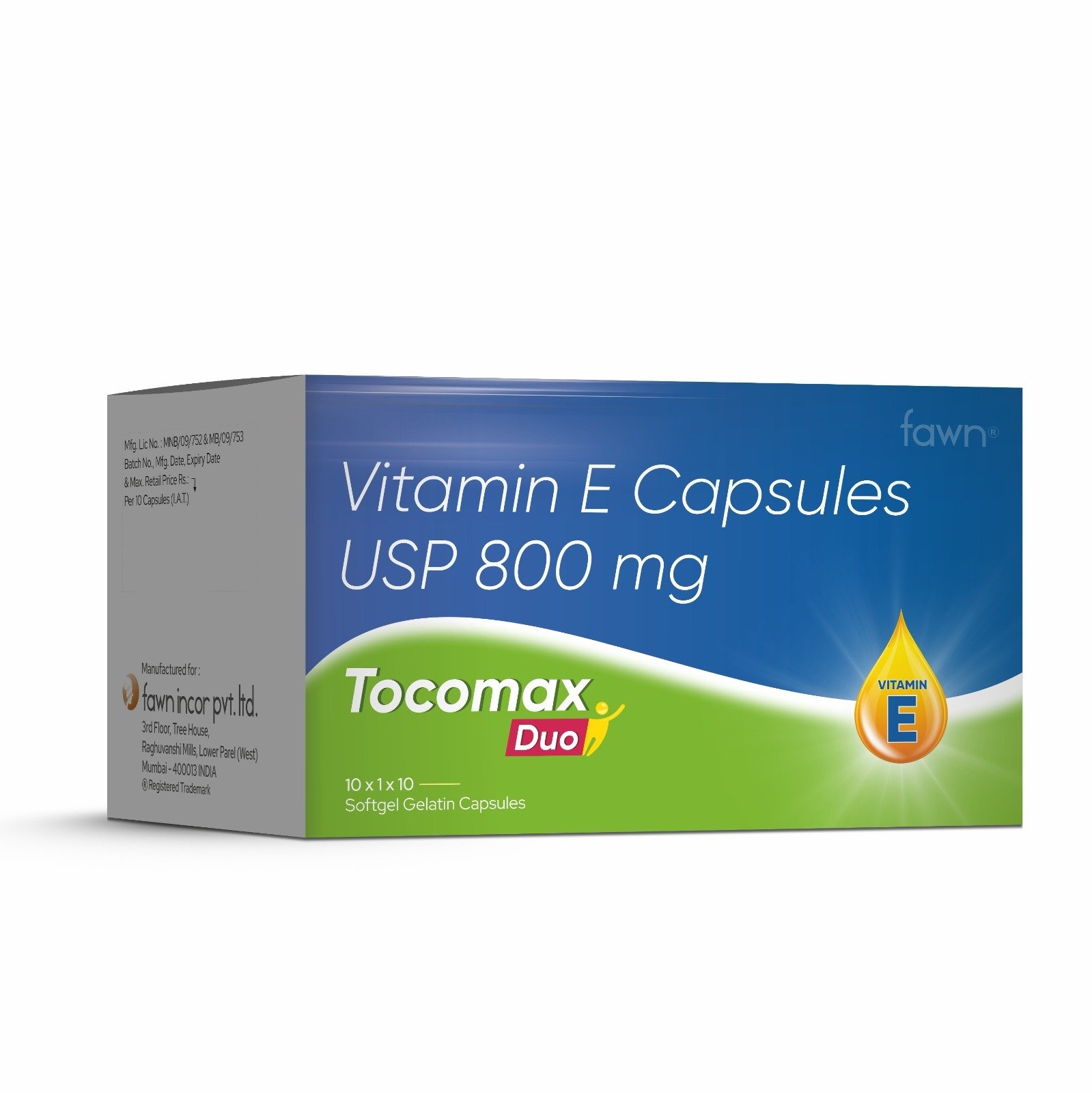Vitamin E Capsules USP 800 Mg - TOCOMAX DUO Capsules