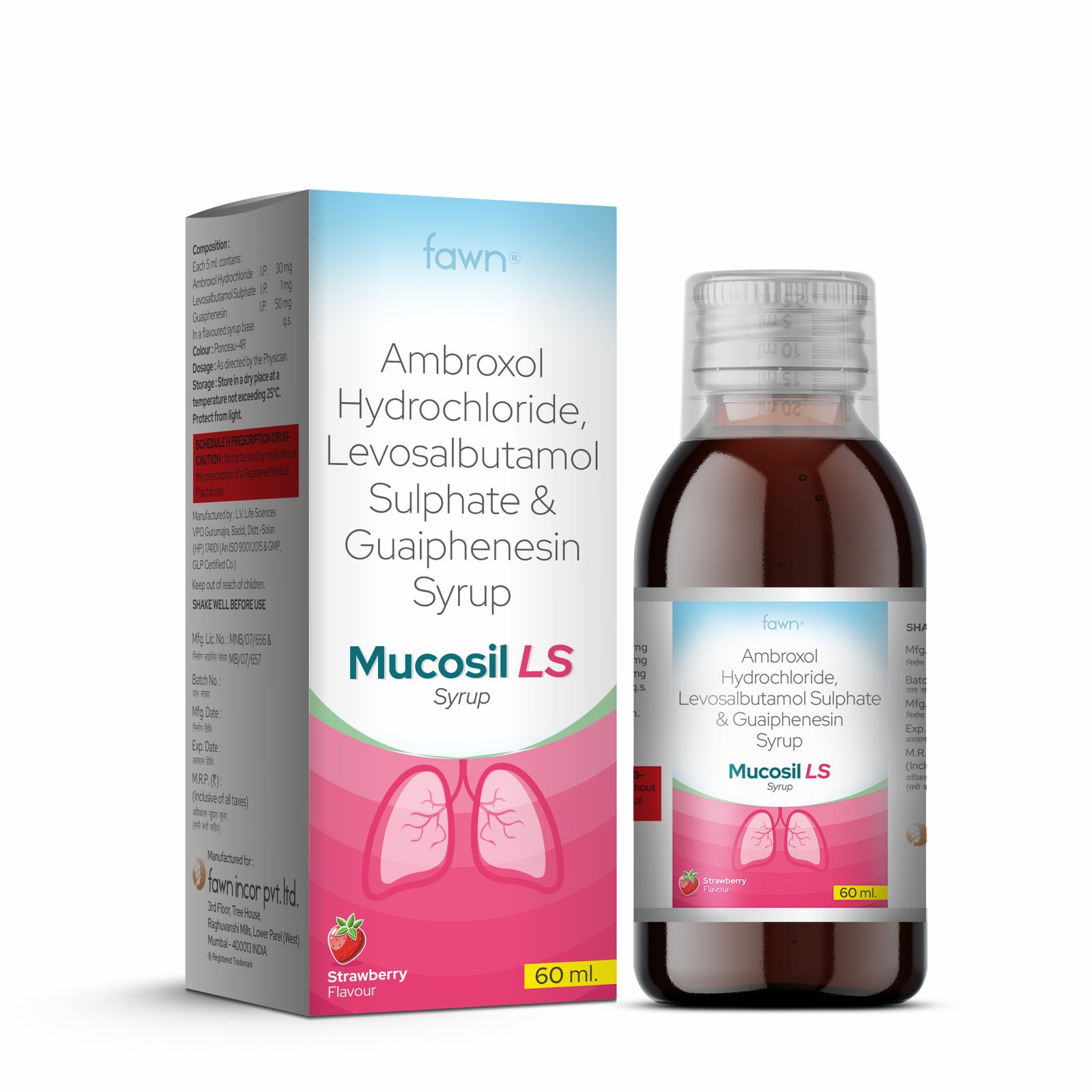Ambroxol Hydrochloride, Levosalbutamol Sulphate and Guaiphenesin syrup - MUCOSIL LS 60 - image 2