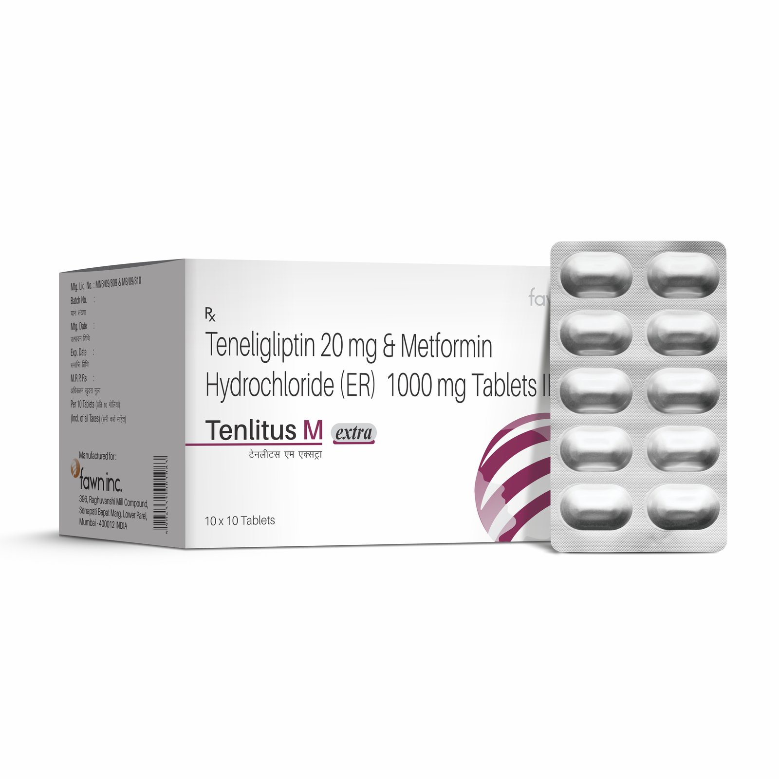 Teneligliptin & Metformin Hydrochloride Extended Release Tablets IP - TENLITUS M EXTRA - image 2