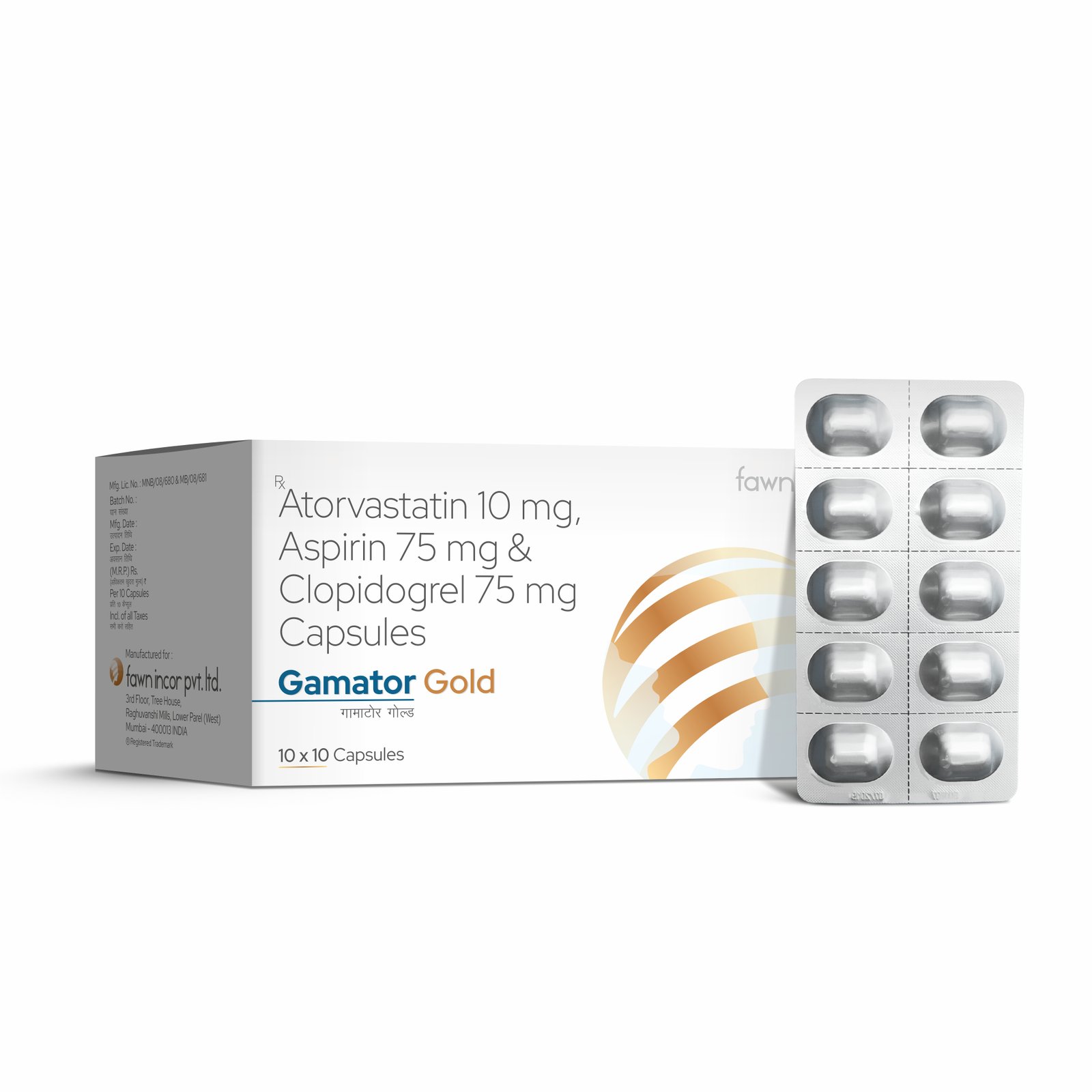 Atorvastatin, Aspirin & Clopidogrel Capsules - GAMATOR GOLD Capsules - image 2