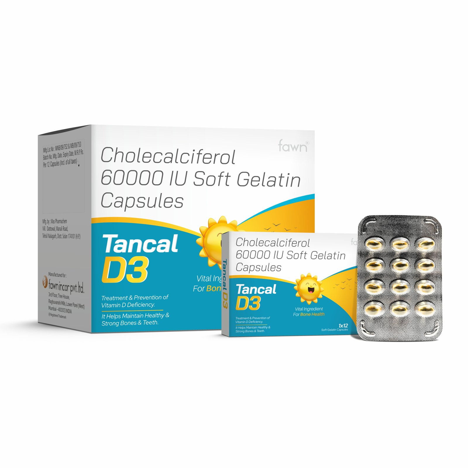 Cholecalciferol 60,000 IU Softgel Capsules - TANCAL D3 Capsules - image 2