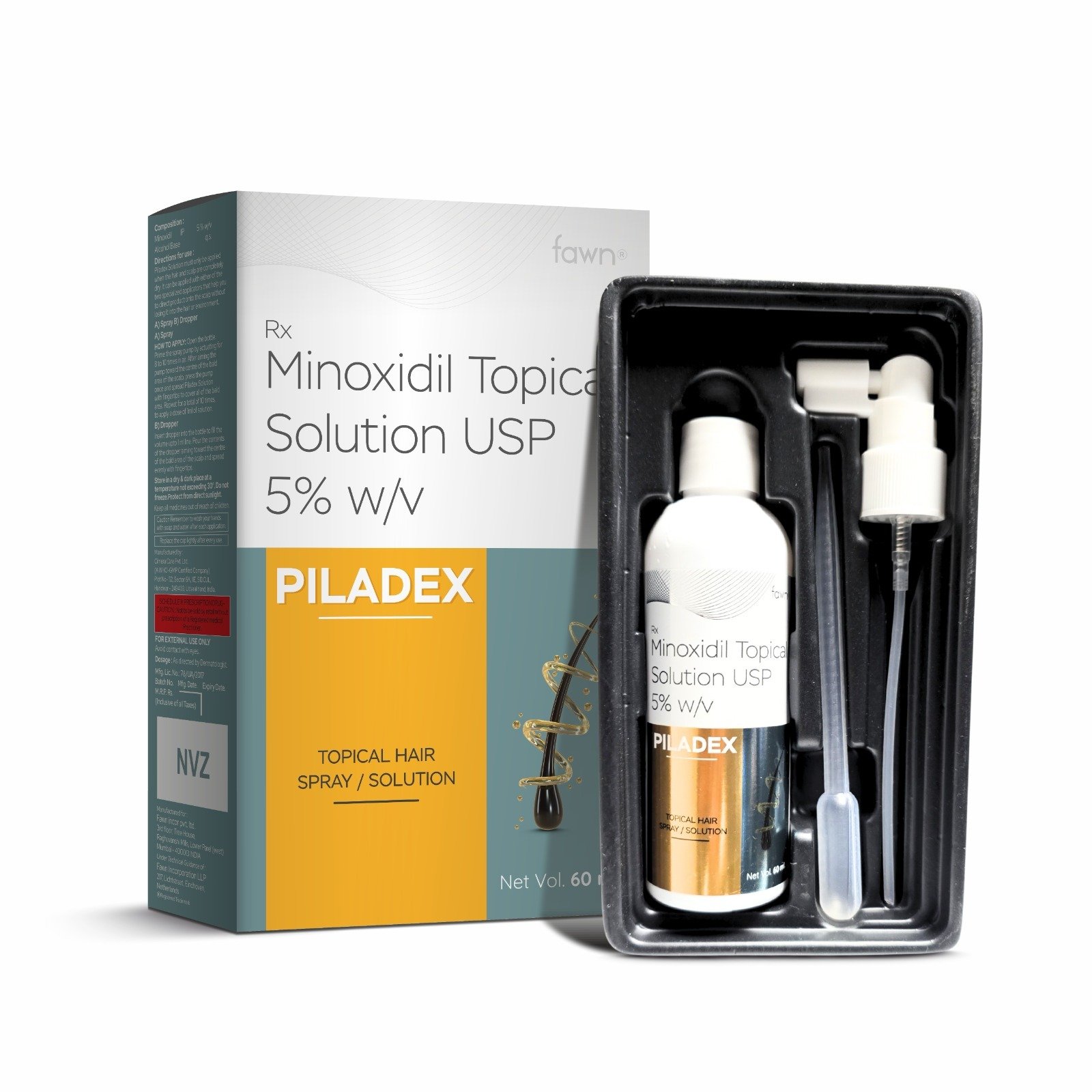 Minoxidil Topical Solution USP 5% - PILADEX Solution - image 2
