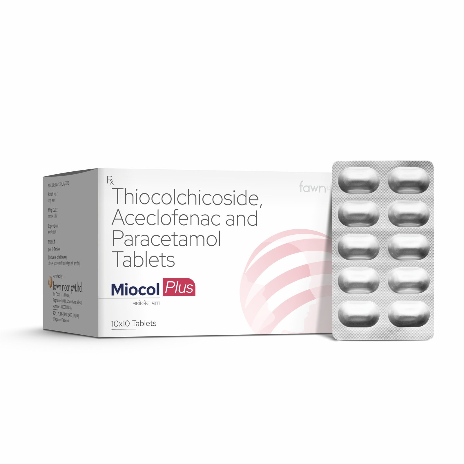 Aceclofenac, Paracetamol & Thiocolchicoside Tablets- MIOCOL PLUS - image 2
