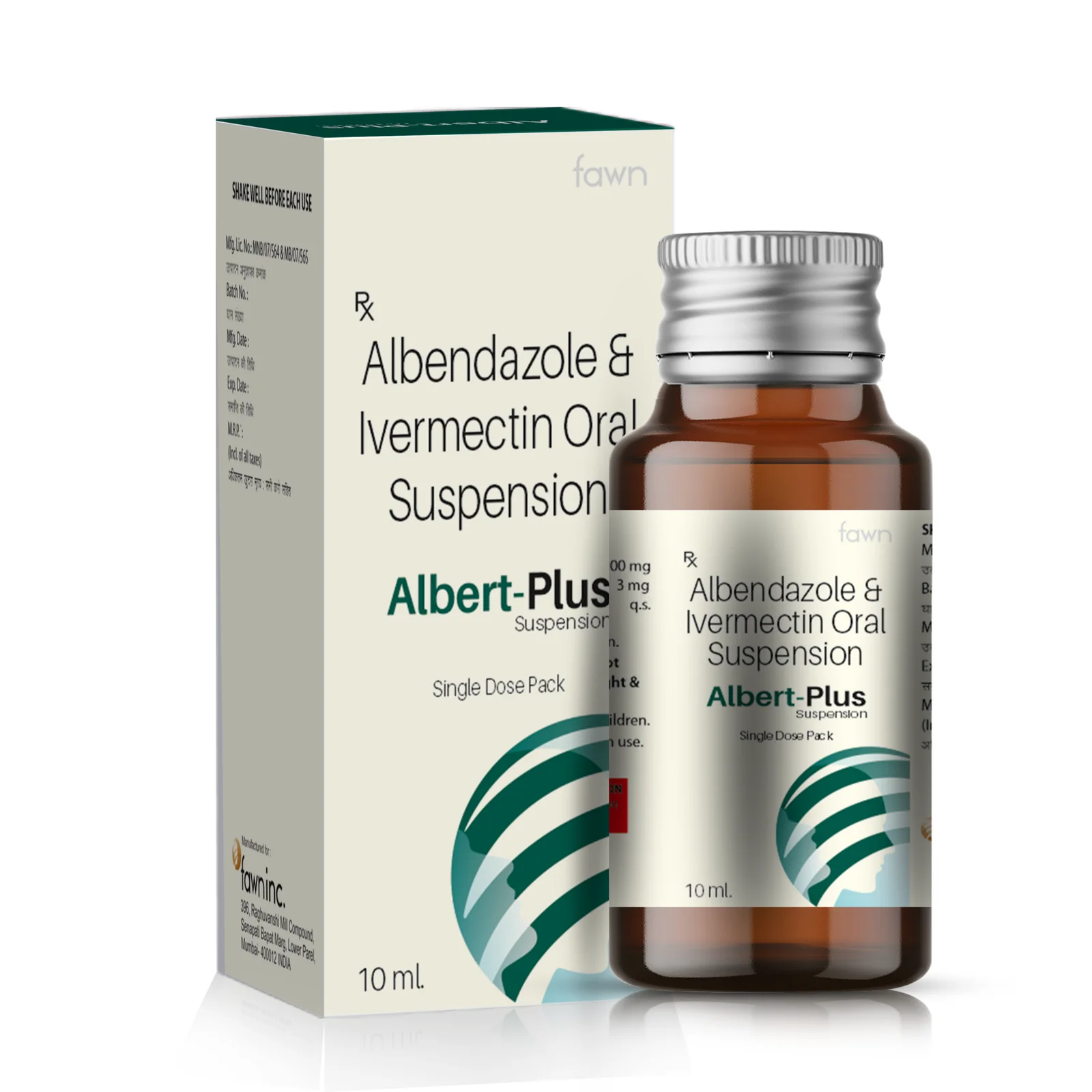 Albendazole 200 mg + Ivermectin 3 mg Suspension - ALBERT PLUS - image 2