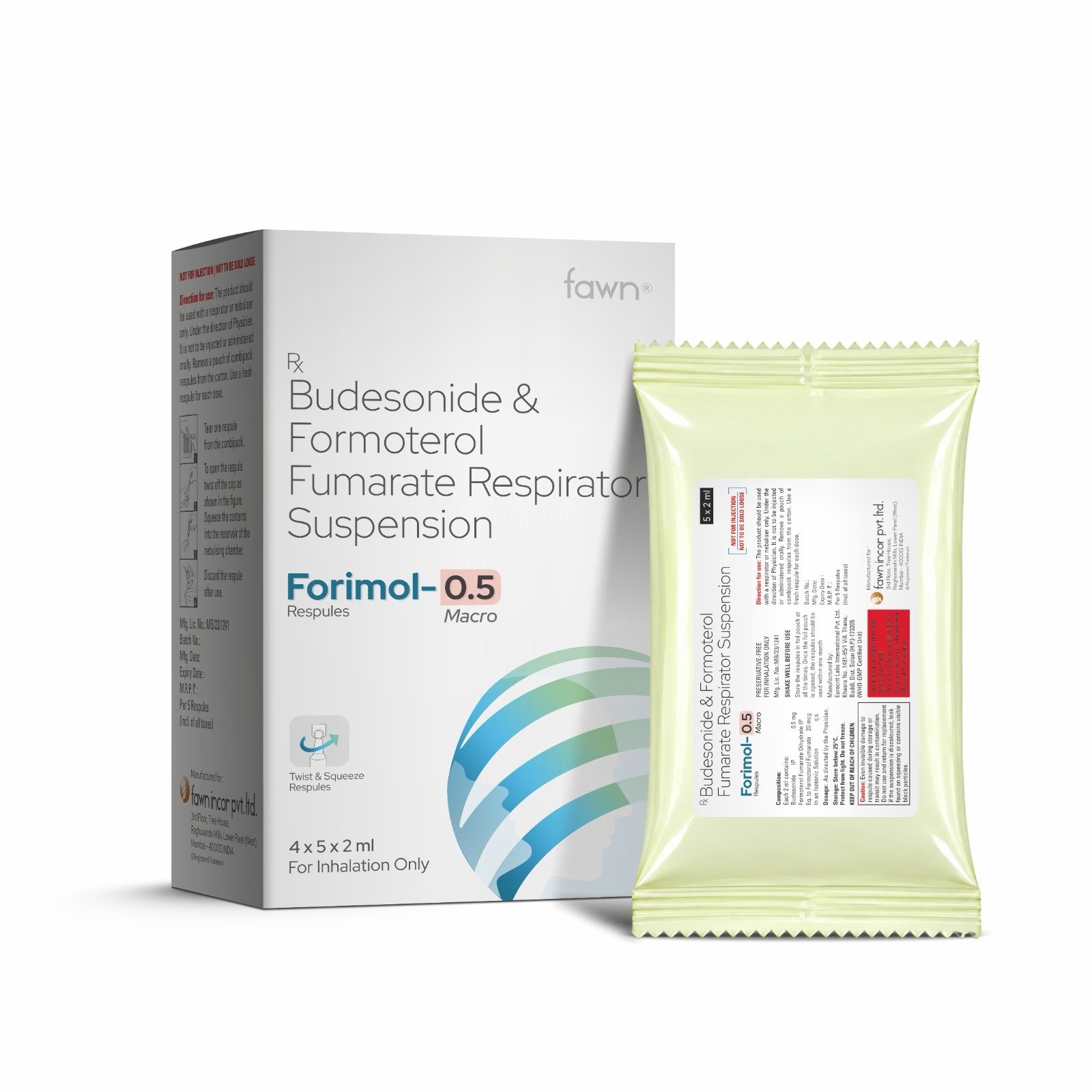 Budesonide & Formoterol Fumarate Respirator Suspension - FORIMOL 0.5 Macro Respules